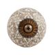 White Embossed Ceramic Crackle Cabinet Knob